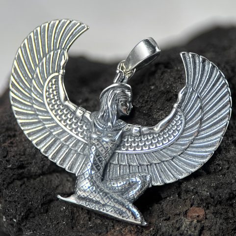 ISIS AILÉ, DÉESSE ÉGYPTIENNE, PENDENTIF EN ARGENT, AG 925