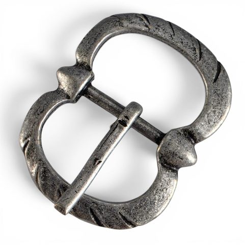 BOUCLE MÉDIÉVALE POUR LANIÈRES, ARGENT VIEILLI, 10 MM