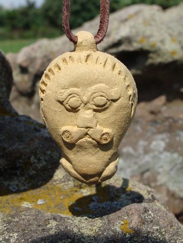 HEAD OF THE CELTIC DRUID OR HERO, FREE VARIATON OF THE HEAD FROM MSECKE ZEHROVICE