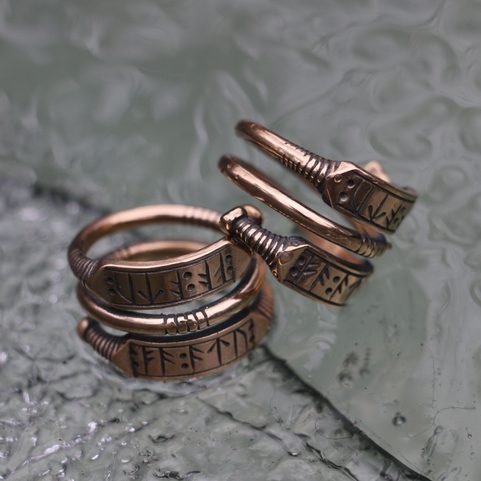 WEALTH - VIKING RUNE RING, BRONZE