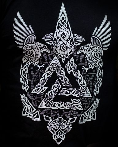 VALKNUT - VIKING MEN'S T-SHIRT B&W