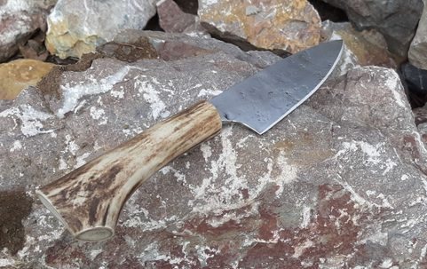 BOREK, FORGED KNIFE WITH ANTLER
