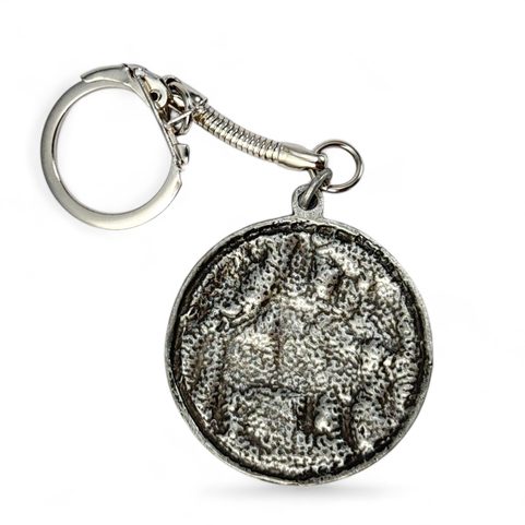 FALCONER, KEYRING ZINC ANTIQUE SILVER