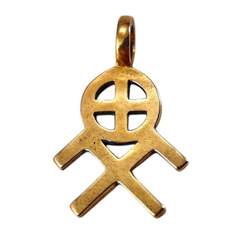 SUN AND HEAVENLY HORSES SYMBOL, BRONZE PENDANT