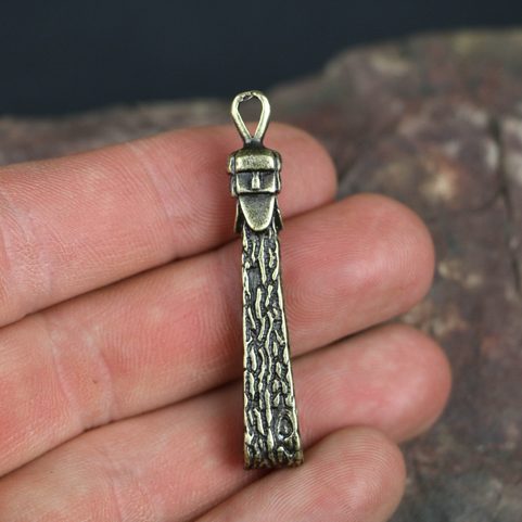 SVANTEVIT, SLAVIC GOD, PENDANT, ZINC, ANTIQUE BRASS