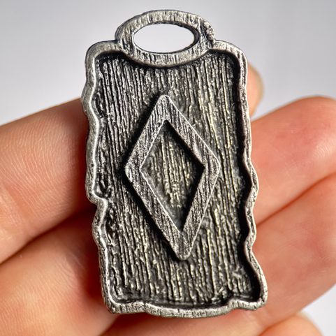 INGWAZ, RUNE PENDANT, ZINC