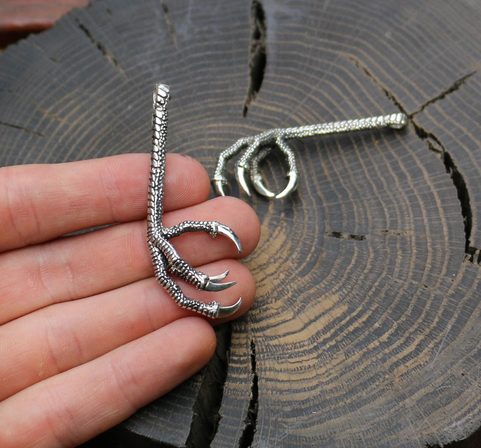 BIRD CLAW, PENDANT, SILVER