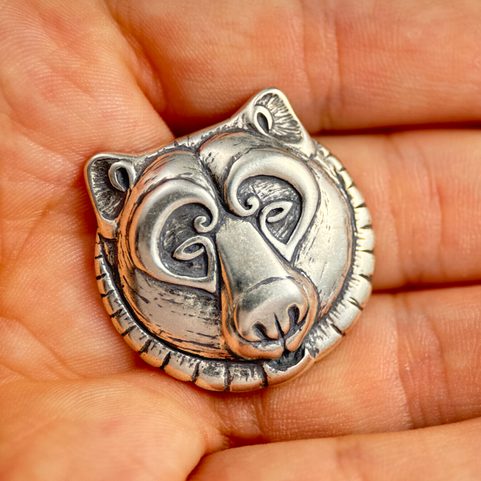PENDENTIF OURS, D'ARGENT