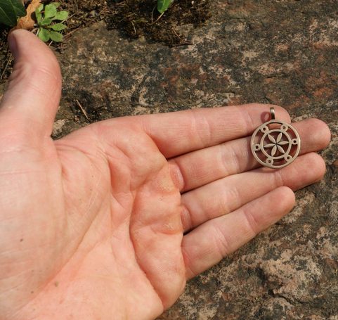 SLAVIC SUN, BRONZE PENDANT