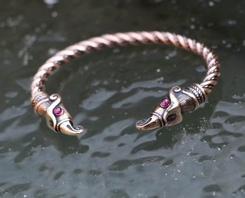 HUGINN AND MUNINN, VIKING BRACELET, BRONZE