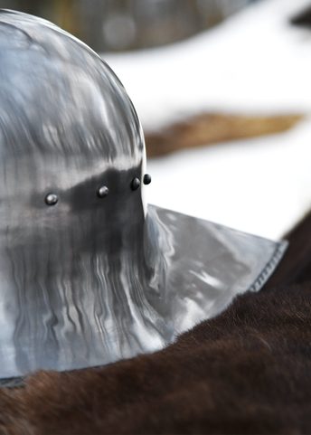 GERMAN SALLET, CA. 1480, MEDIEVAL HELMET