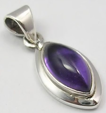 CAT'S EYE, SILVER PENDANT, AMETHYST AG 925/1000
