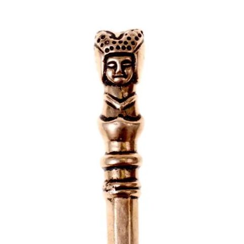 MEDIEVAL KNIFE WITH VIRGIN, BRASS