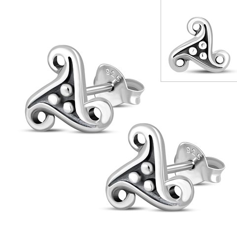 CELTIC TRISKEL, SILVER EARRINGS 925/1000