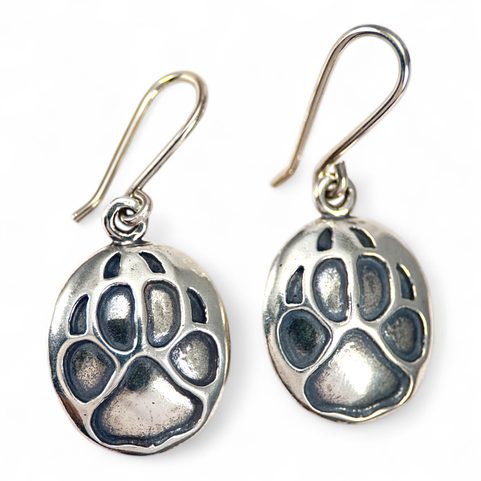 WOLF TRACK, EARRINGS, STERLING SILVER