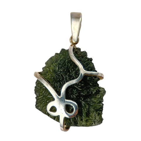 BOUBIN, SILVER PENDANT WITH CZECH MOLDAVITE AG 925