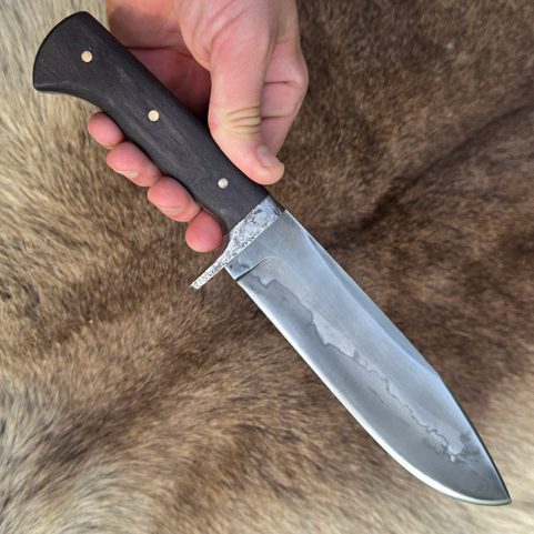 COUTEAU FORGÉ OLD SHATTERHAND, ACIER DAMASSÉ