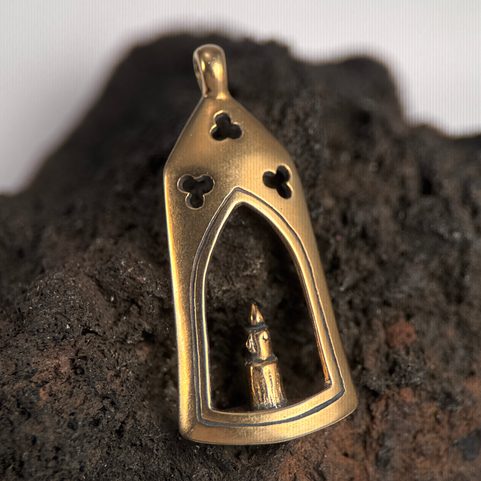 LANTERNE MÉDIÉVALE - LUMIÈRE POUR L'ÂME, PENDENTIF EN BRONZE