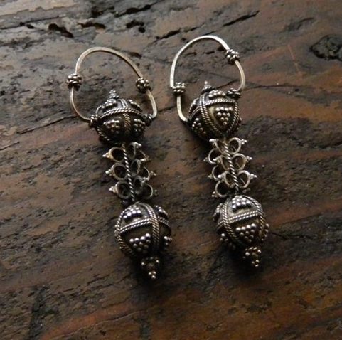SLAVIC EARRINGS, XTH CENTURY, SILVER 925