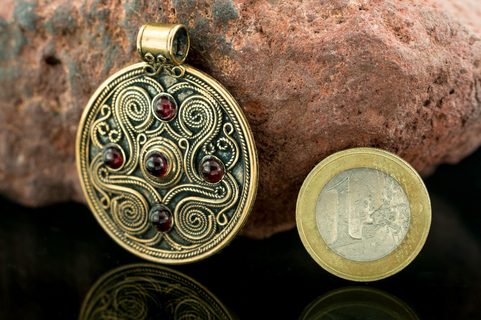 BATTERSEA, BRITISCHER LUXUSSCHMUCK, BRONZE, GRANAT