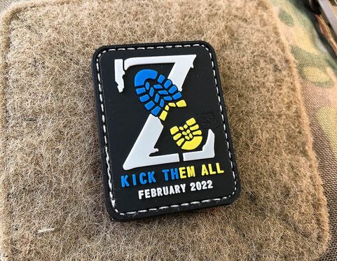 KICK THEM ALL, STATEMENT PATCH, UKRAINE COLORS, JTG 3D RUBBER PATCH