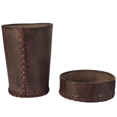 LEATHER CUP FOR DICE WITH LID