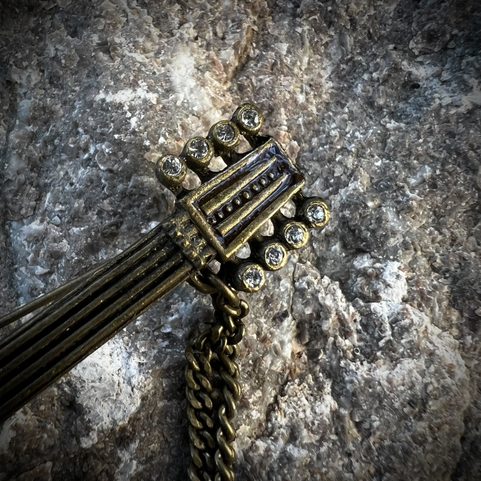 MEDIEVAL MANDOLIN, COSTUME BROOCH