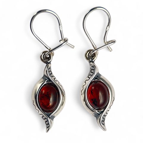 JARA, AMBER, EARRINGS, STERLING SILVER