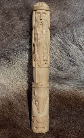 VELES, SLAVE DIEU, STATUE EN BOIS SCULPTÉ