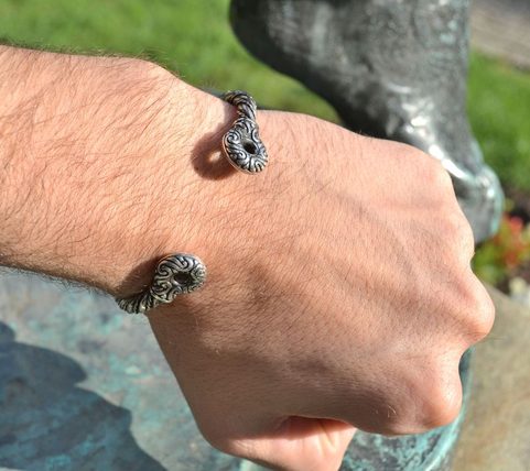 CELTIC WARRIOR'S BRACELET, STERLING SILVER, AG 925