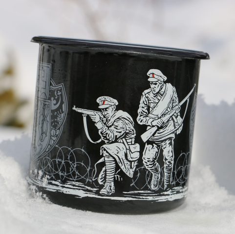 LÉGION TCHÉCOSLOVAQUE TASSE EN ÉTAIN, MUG ÉMAILLÉ