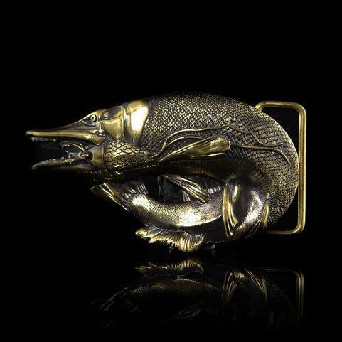 PIKE, BELT BUCKLE, BRASS