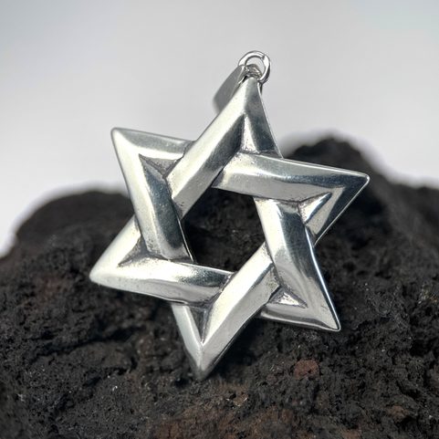 DAVID'S STAR, LARGE PENDANT STERLING SILVER