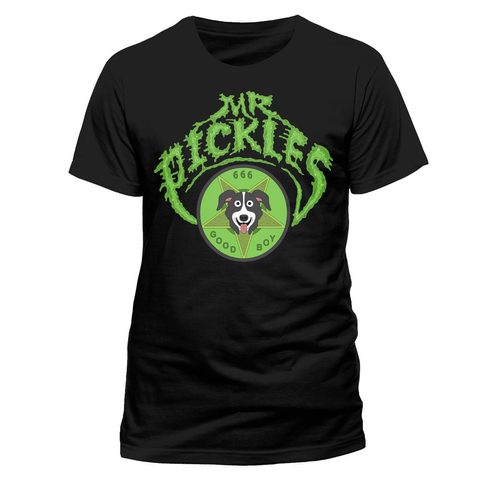 MR PICKLES - LOGO, UNISEX T-SHIRT - BLACK