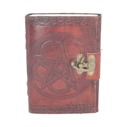 PENTAGRAM, LEATHER BOOK OF SHADOWS - NOTEBOOK