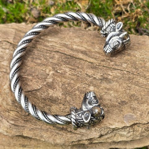 KELTISCHES STIERARMBAND, TRICHTINGEN, MASSIV SILBER 925