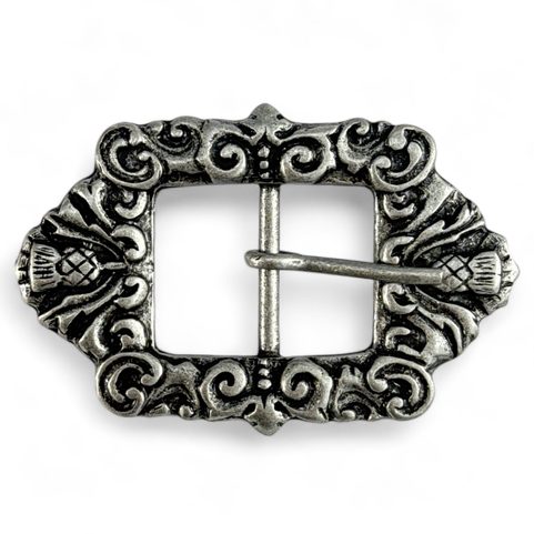 ALBA SCOTTISH BELT BUCKLE WITH THISTLE ZINC