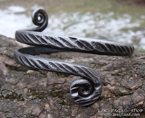HAND FORGED ARMRING, IRON JEWEL