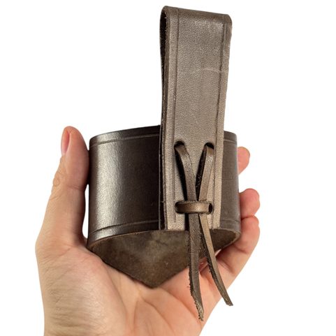 MARTEAU DE THOR - PORTE-CORNE À BOIRE EN CUIR, MARRON