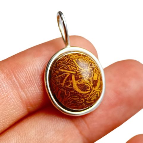 ORBIAL, SNAKE JASPER, SILVER PENDANT, AG 925/1000