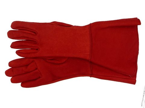 FENCING LEATHER GLOVES - RED, MUSKETEER