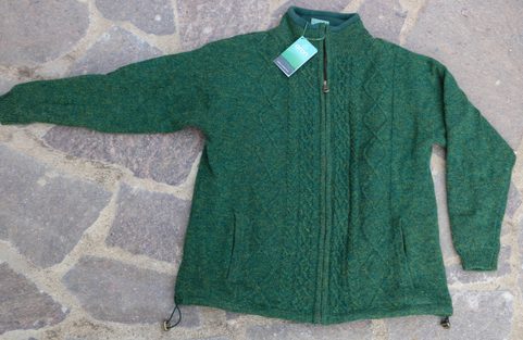 EAMON MEN'S LINED ZIPPER CARDIGAN GREEN