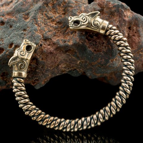 WOLF FENRIR, TWISTED BRACELET, BRONZE