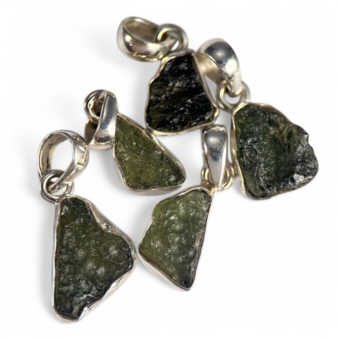 MOLDAVITE, PENDANT, SILVER 925/1000