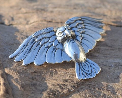 ATHENE NOCTUA, PENDENTIF EN HIBOU EN ARGENT STERLING
