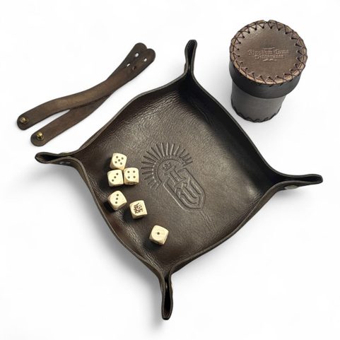 FARKLE, BOARD GAME, OAKWOOD DICE WITH CUP AND DICE TRAY,KINGDOM COME: DELIVERANCE