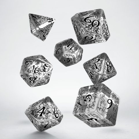 ELF DICE - GREY, SET OF RPG DICE