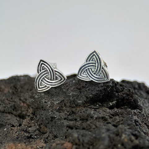 TRIQUETRA, BOUCLES D'OREILLES CELTIQUES, ARGENT