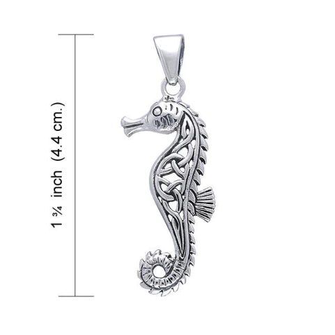 CELTIC SEAHORSE, KNOTTED PENDANT