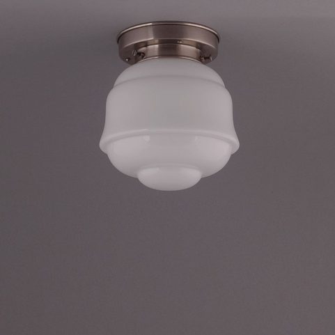 FRONTIER, CEILING LAMP, MATTE NICKEL ROUND FIXTURE